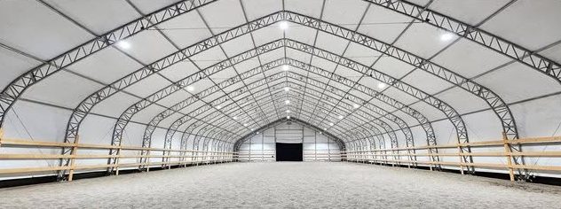 The covered arena where lessons are held