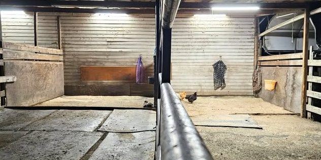 Inside the stall barn